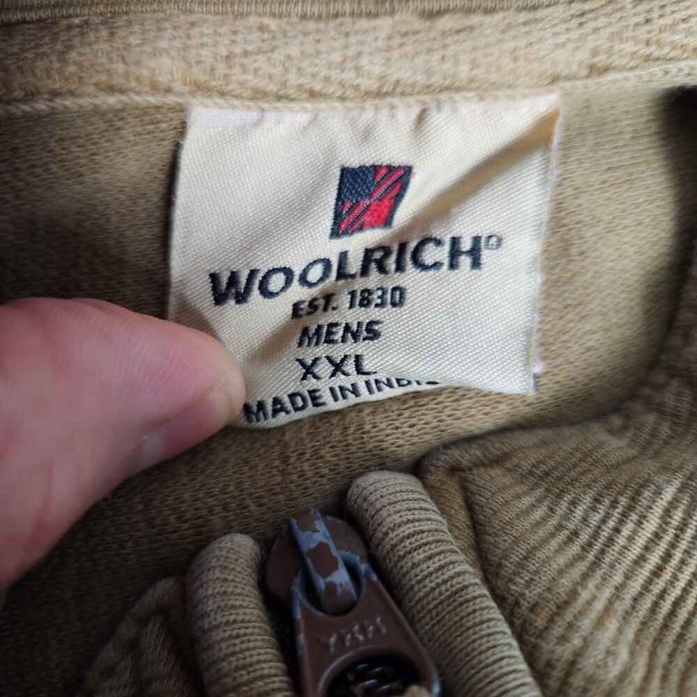 Woolrich Pullover Sweater 8090 Dark Brown Quarter Zip‎ Long Sleeve Mens Size XXL - Picture 3 of 7